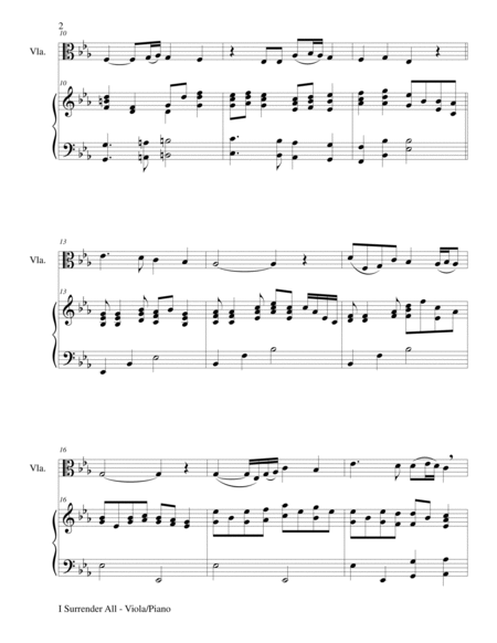 I SURRENDER ALL (Duet – Viola and Piano/Score and Parts) image number null