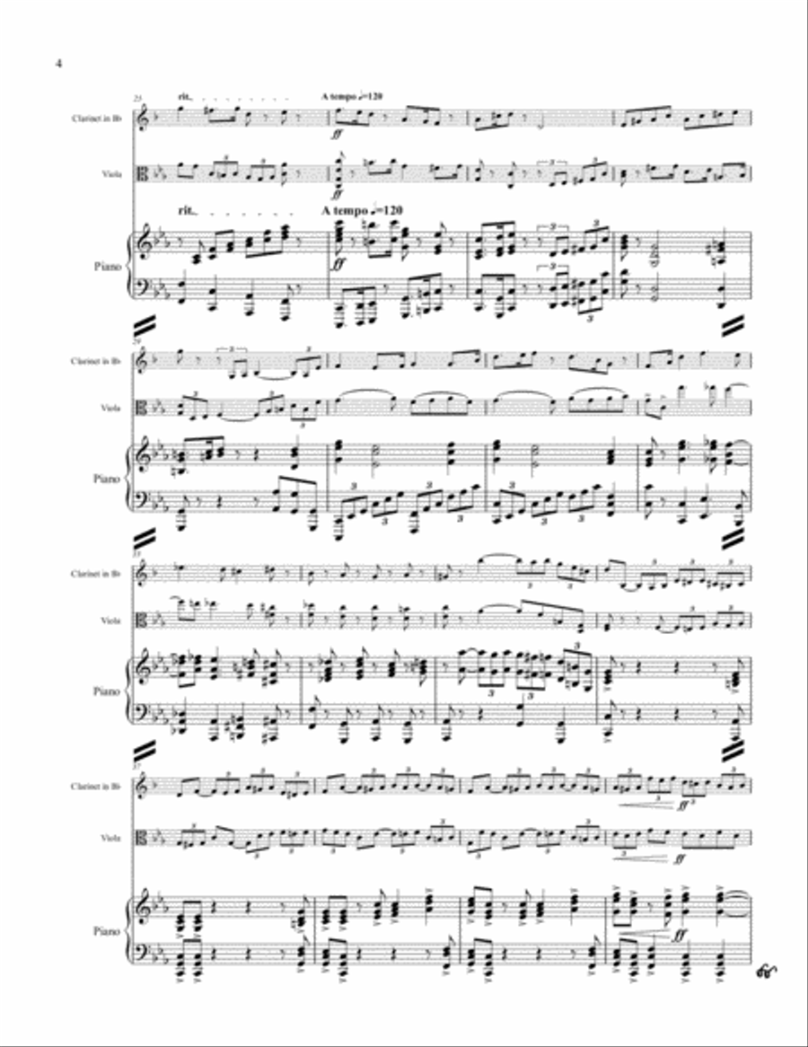 Trio (Viola, Clarinet, Piano) 2002 Small Ensemble scores gallery preview page 4