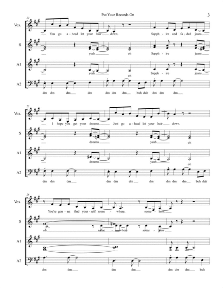 Put Your Records On 3-Part scores gallery preview page 3
