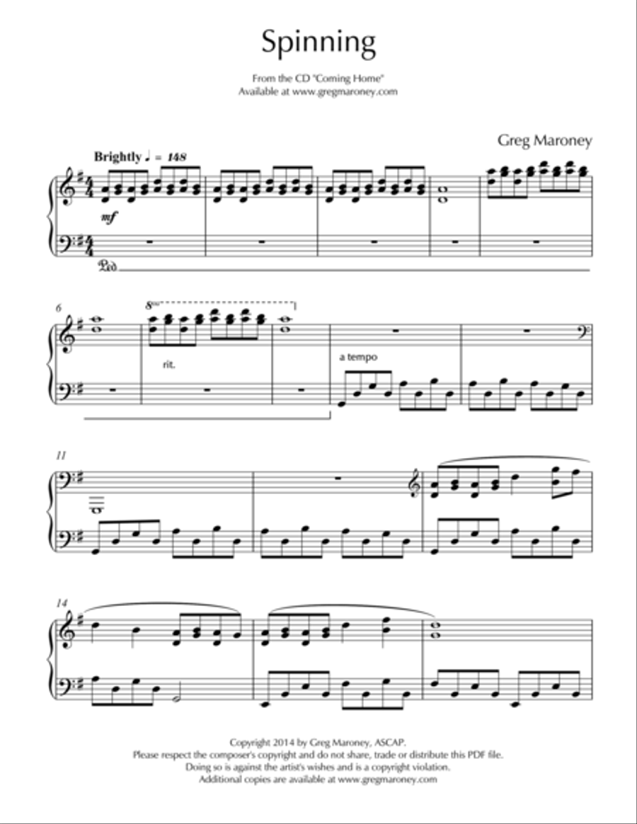Spinning Piano Method scores gallery preview page 1
