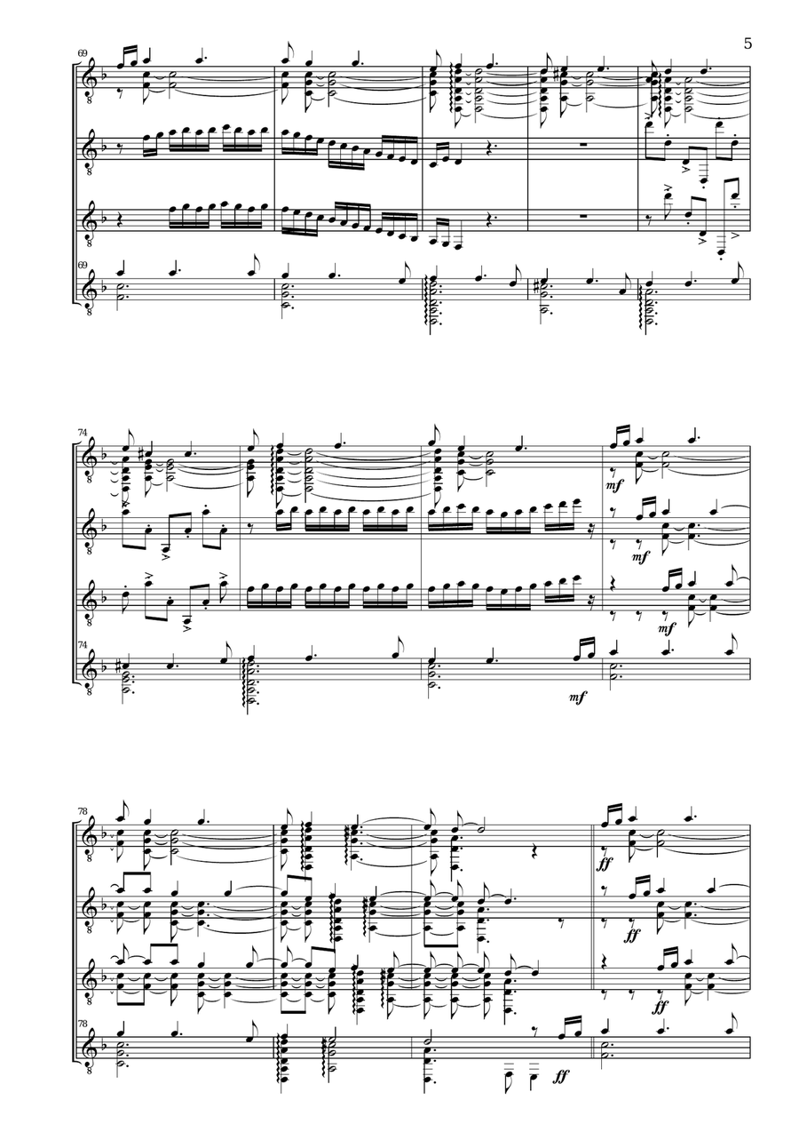 La Folia Variation for Guitar Quartet Small Ensemble scores gallery preview page 5