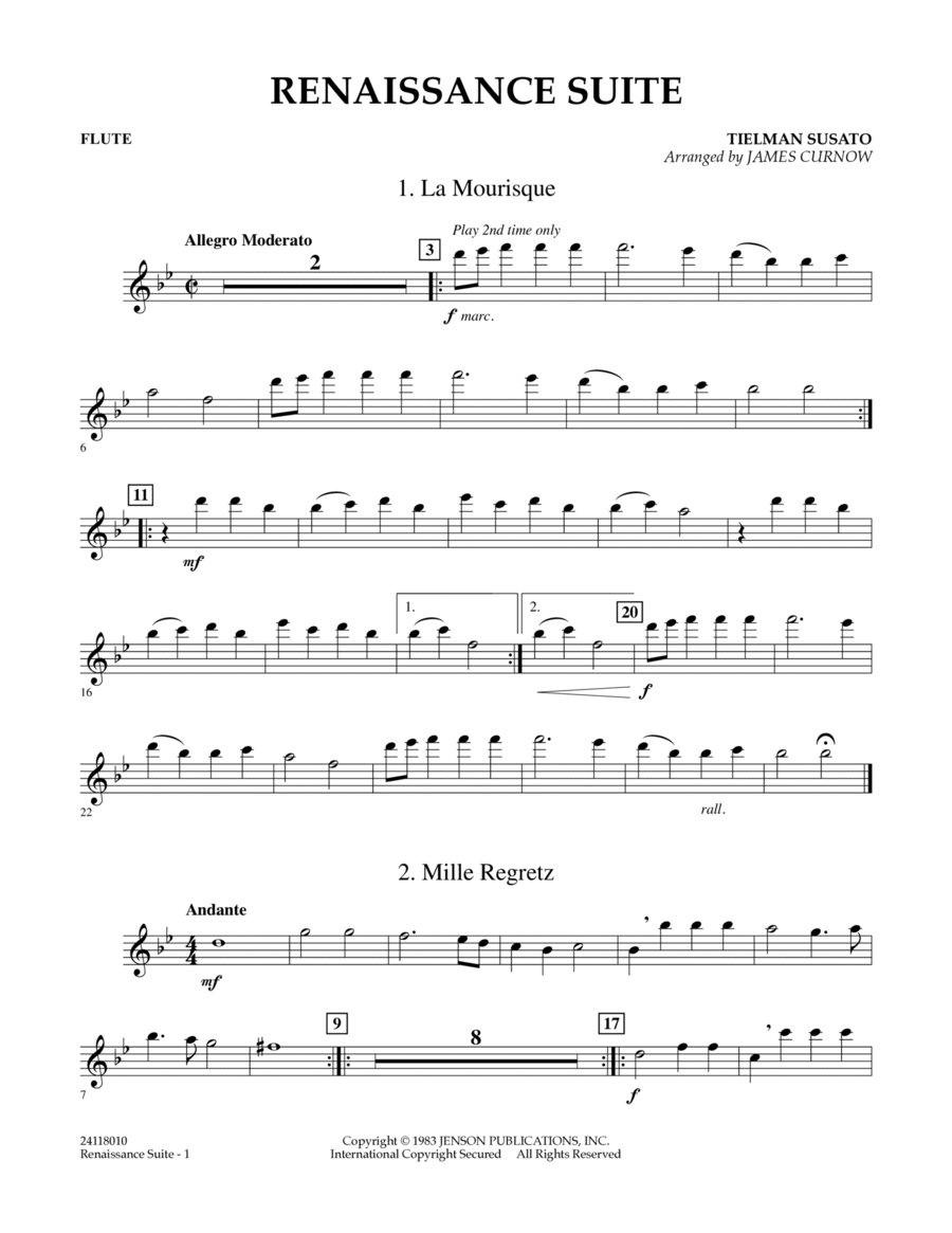 Renaissance Suite - Flute Concert Band scores gallery preview page 1