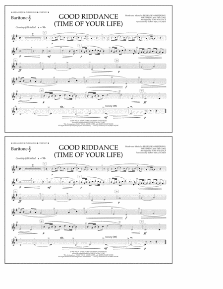 Good Riddance (Time of Your Life) - Baritone T.C.