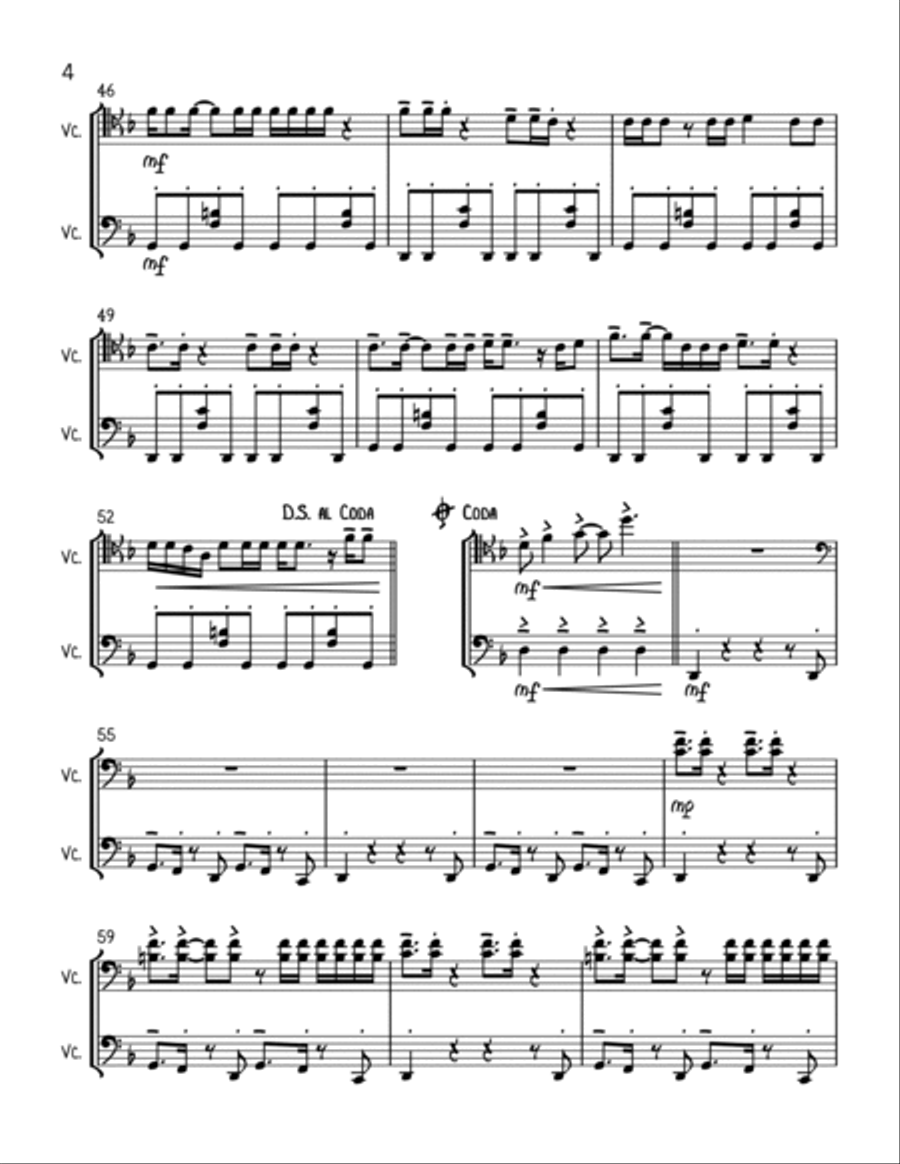 Uptown Funk String Duet scores gallery preview page 4