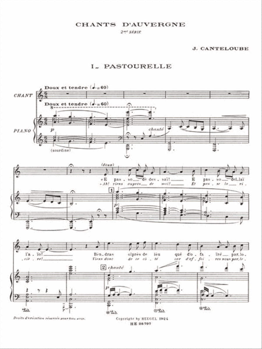 Auvergne Songs - Serie 2 (voice And Piano) Medium Voice scores gallery preview page 2