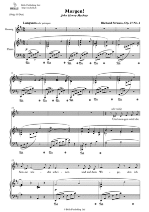 Book cover for Morgen!, Op. 27 No. 4 (D Major)
