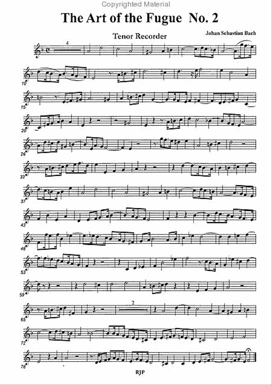 The Art of the Fugue No. 2 Recorder scores gallery preview page 2