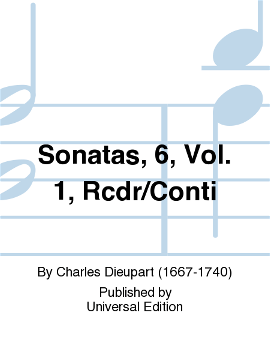 Sonatas, 6, Vol. 1, Rcdr/Conti School and Community scores gallery preview page 1