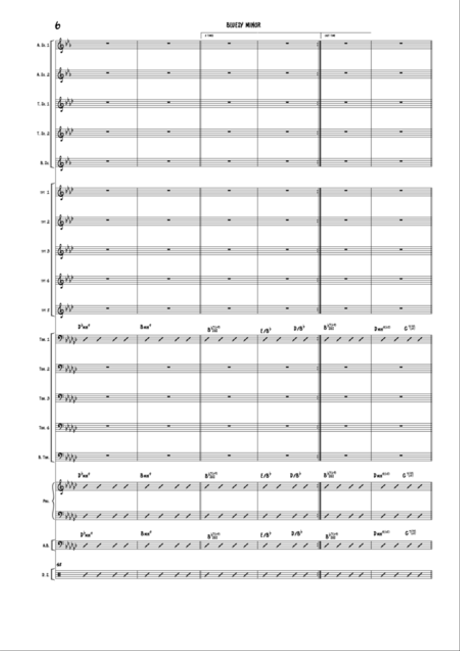 Bluesy Minor Bluesy Minor Jazz Ensemble scores gallery preview page 6
