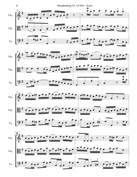 Brandenburg Concerto #3, 1st Mvt. for String Trio image number null