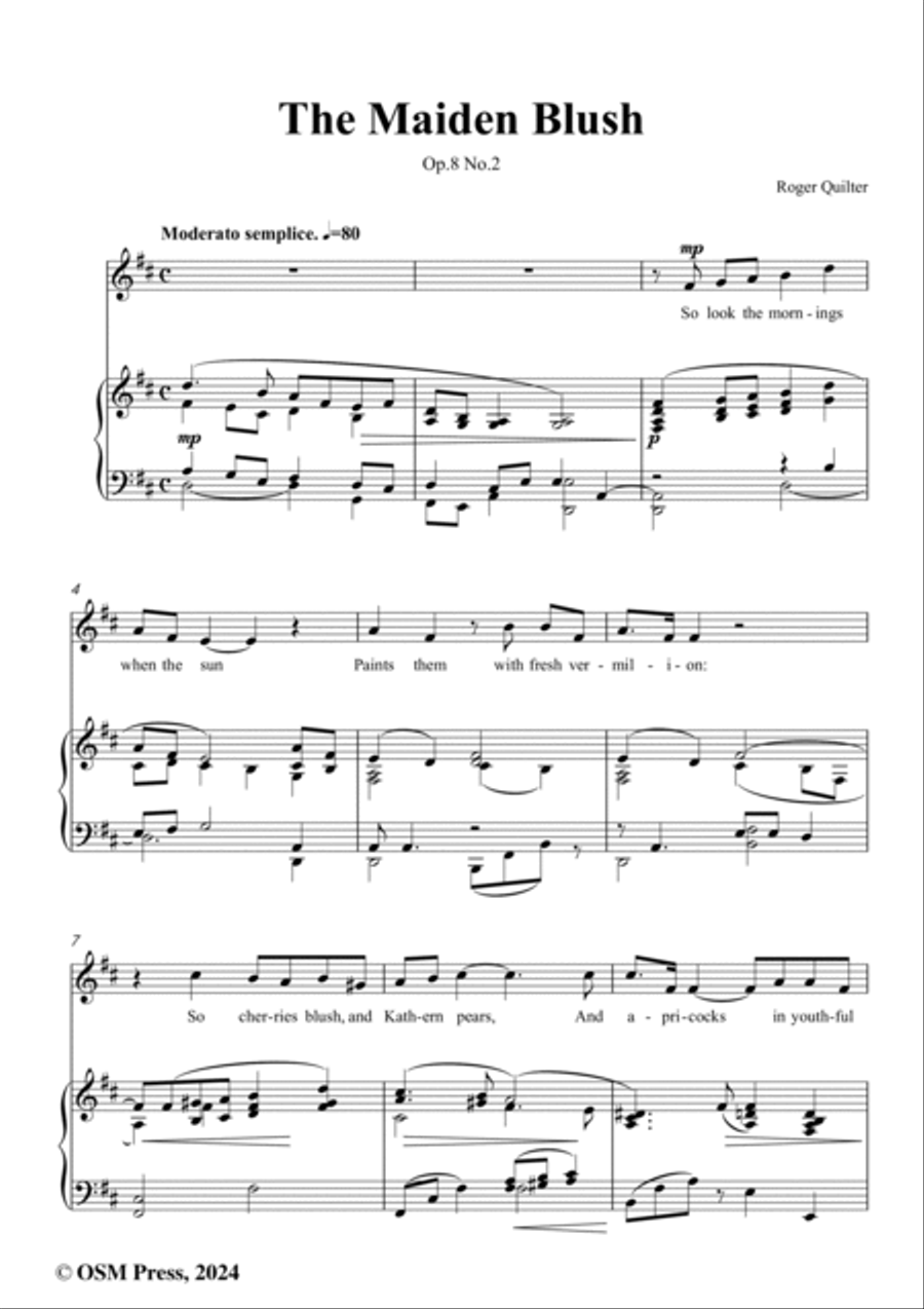 Quilter-The Maiden Blush,in D Major,Op.8 No.2 Voice scores gallery preview page 2