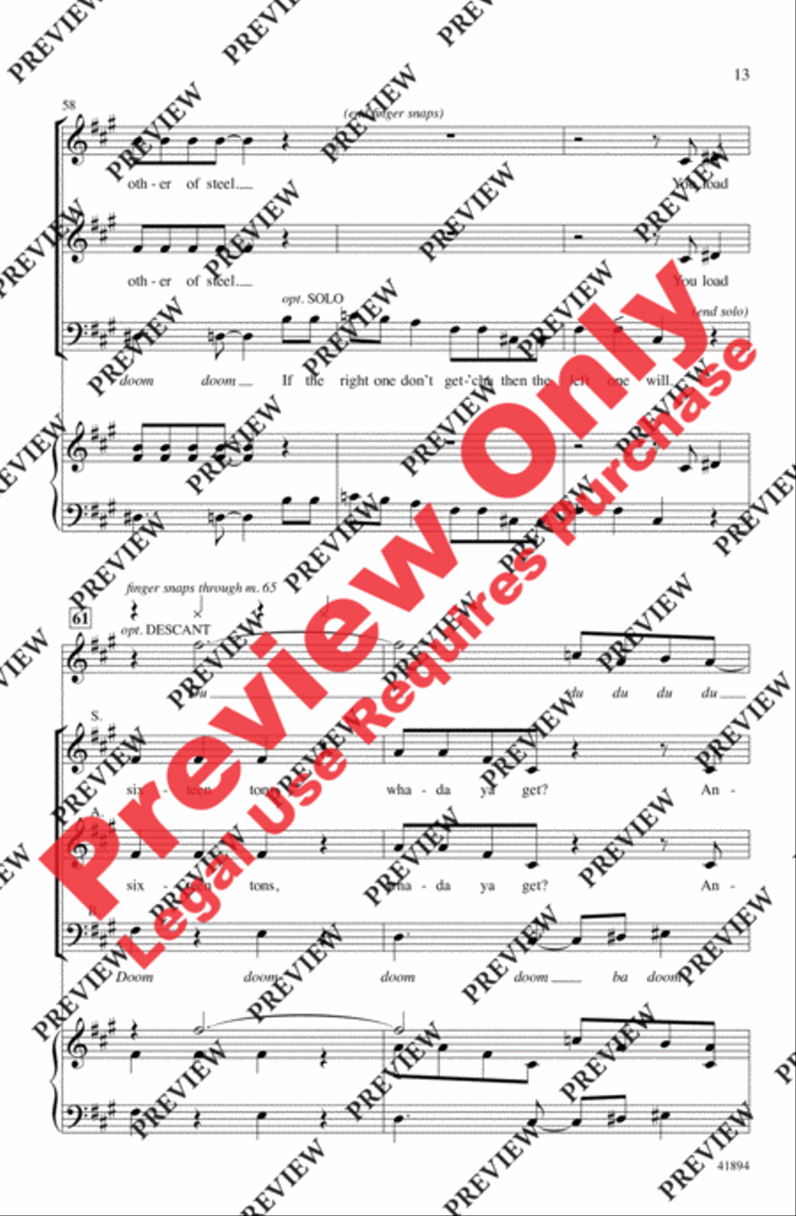 Sixteen Tons 3-Part scores gallery preview page 12