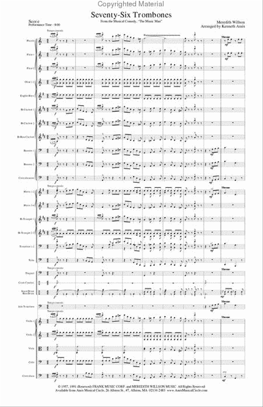Seventy-Six Trombones (trombone and orchestra) Orchestra scores gallery preview page 2