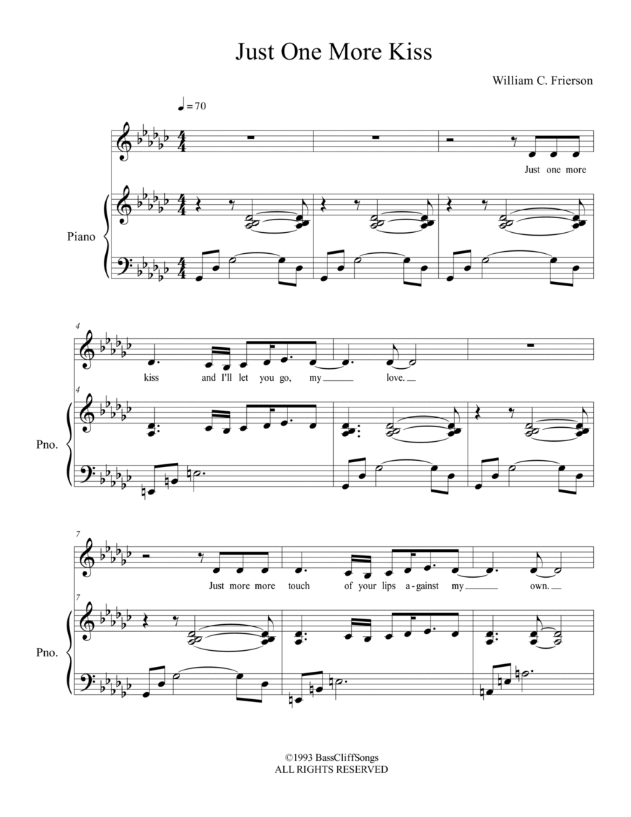 Just One More Kiss Voice scores gallery preview page 1