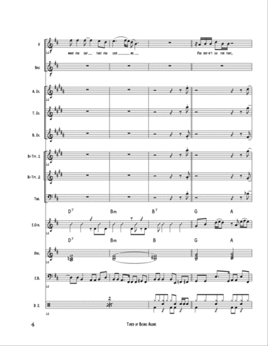 Tired Of Being Alone Jazz Ensemble scores gallery preview page 4