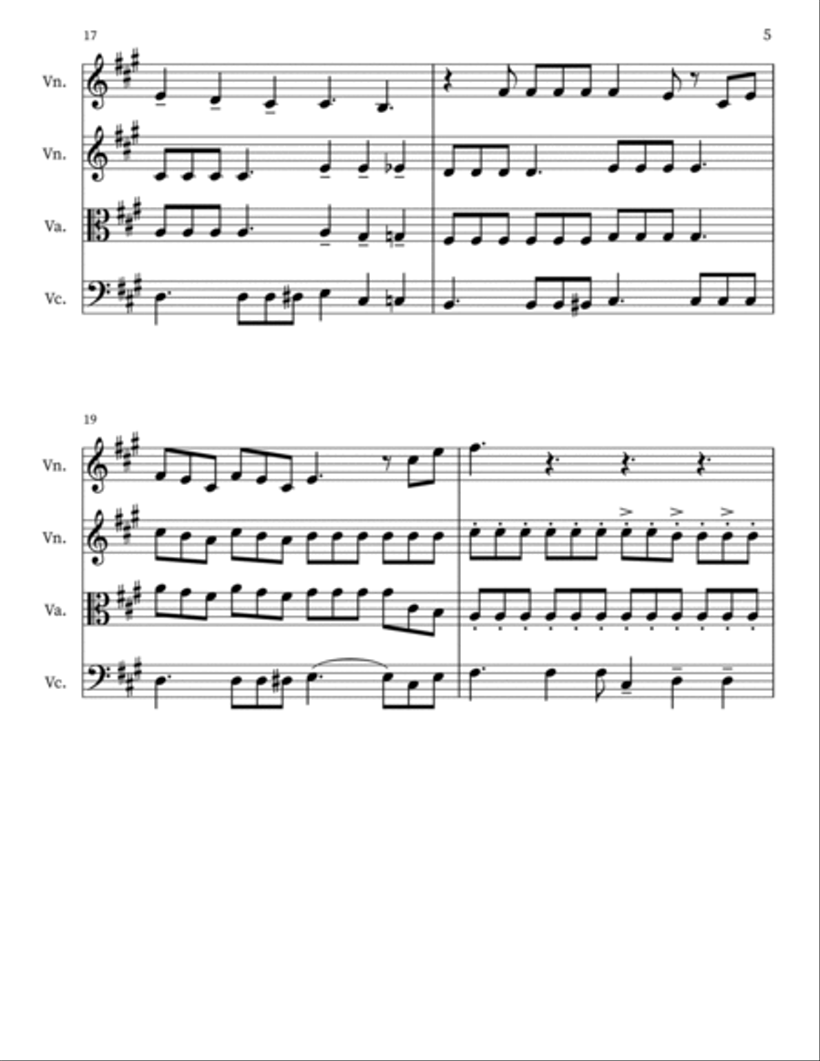 Hold The Line String Quartet scores gallery preview page 5