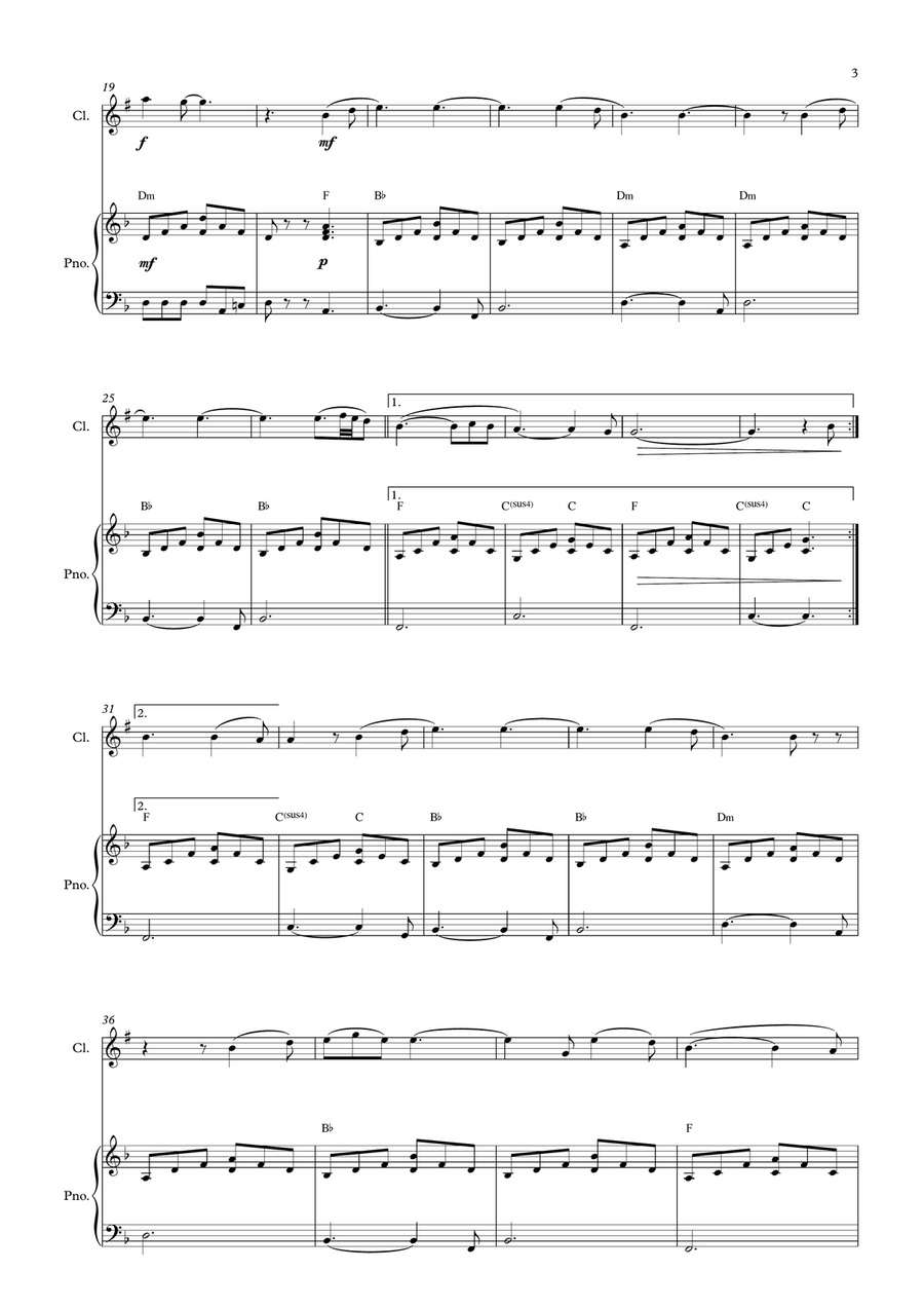 Hallelujah Clarinet Solo scores gallery preview page 4