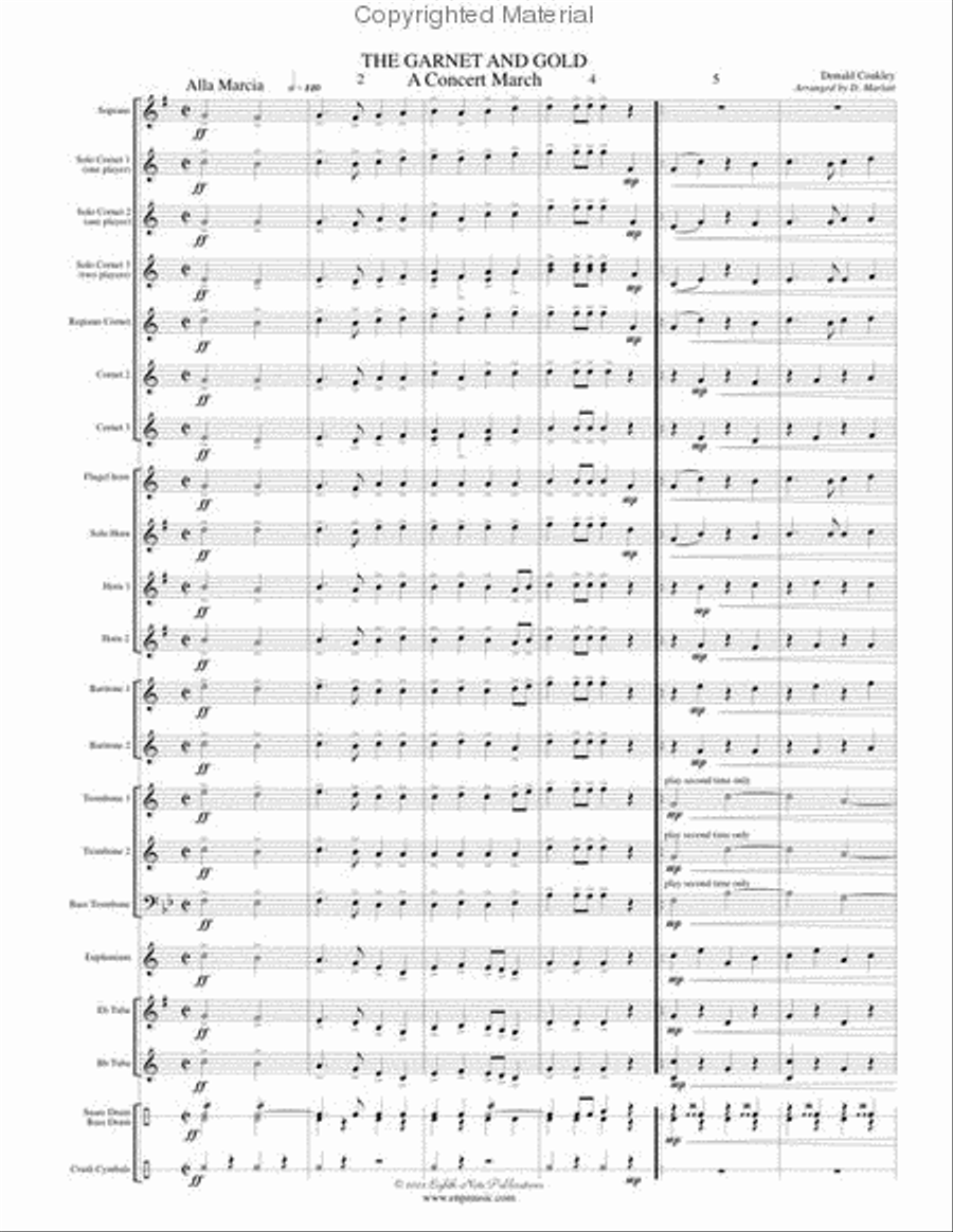 The Garnet and Gold Concert Band scores gallery preview page 2