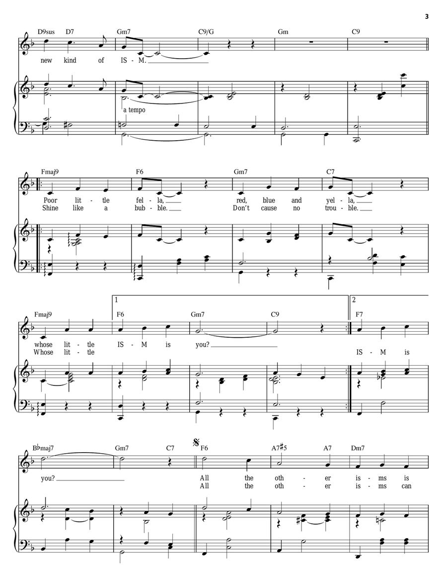Ism Piano, Vocal, Guitar scores gallery preview page 3