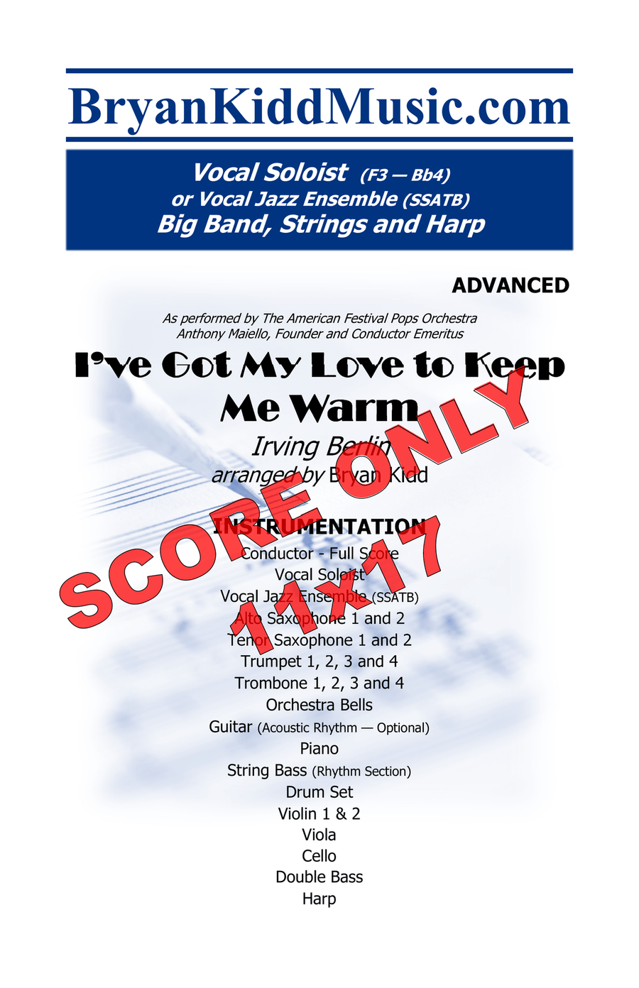 I've Got My Love To Keep Me Warm - Score Only Jazz Ensemble scores gallery preview page 1
