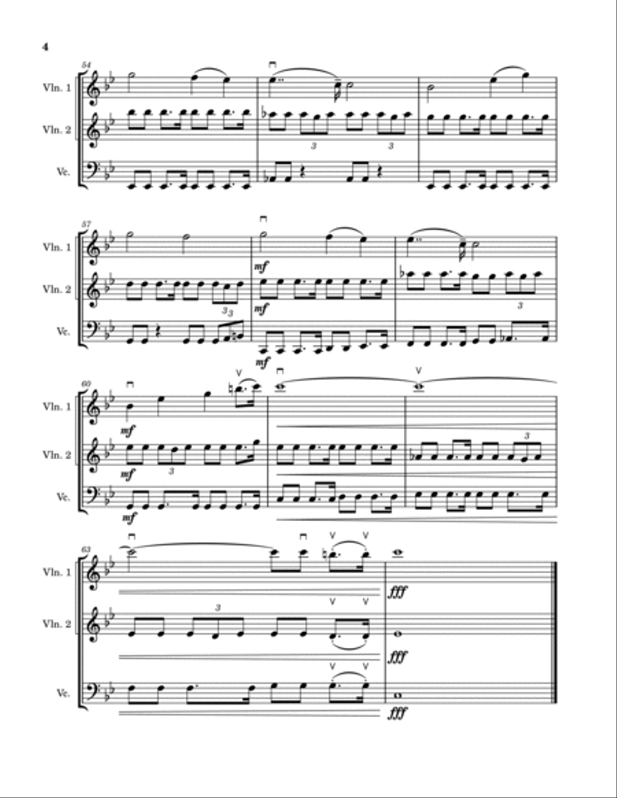 Nearer, My God, To Thee String Trio scores gallery preview page 4