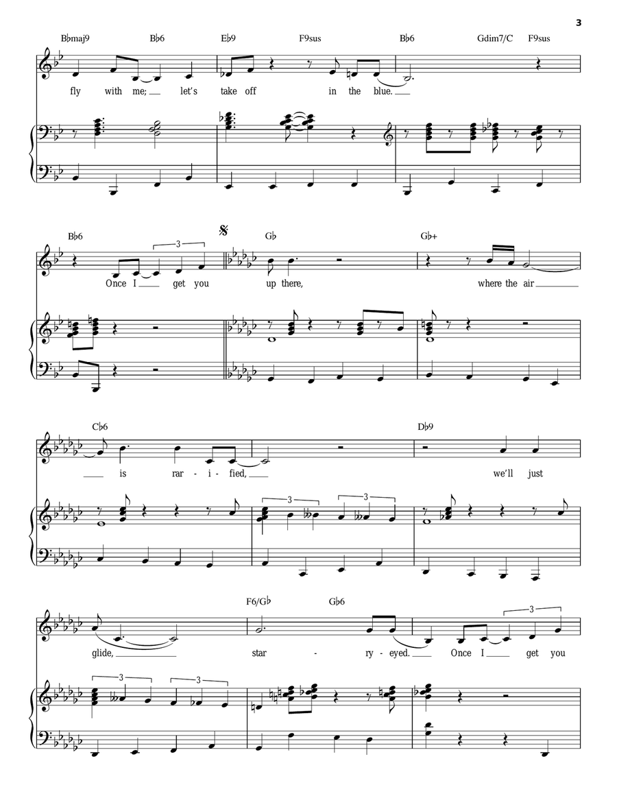 Come Fly With Me Piano, Vocal scores gallery preview page 3