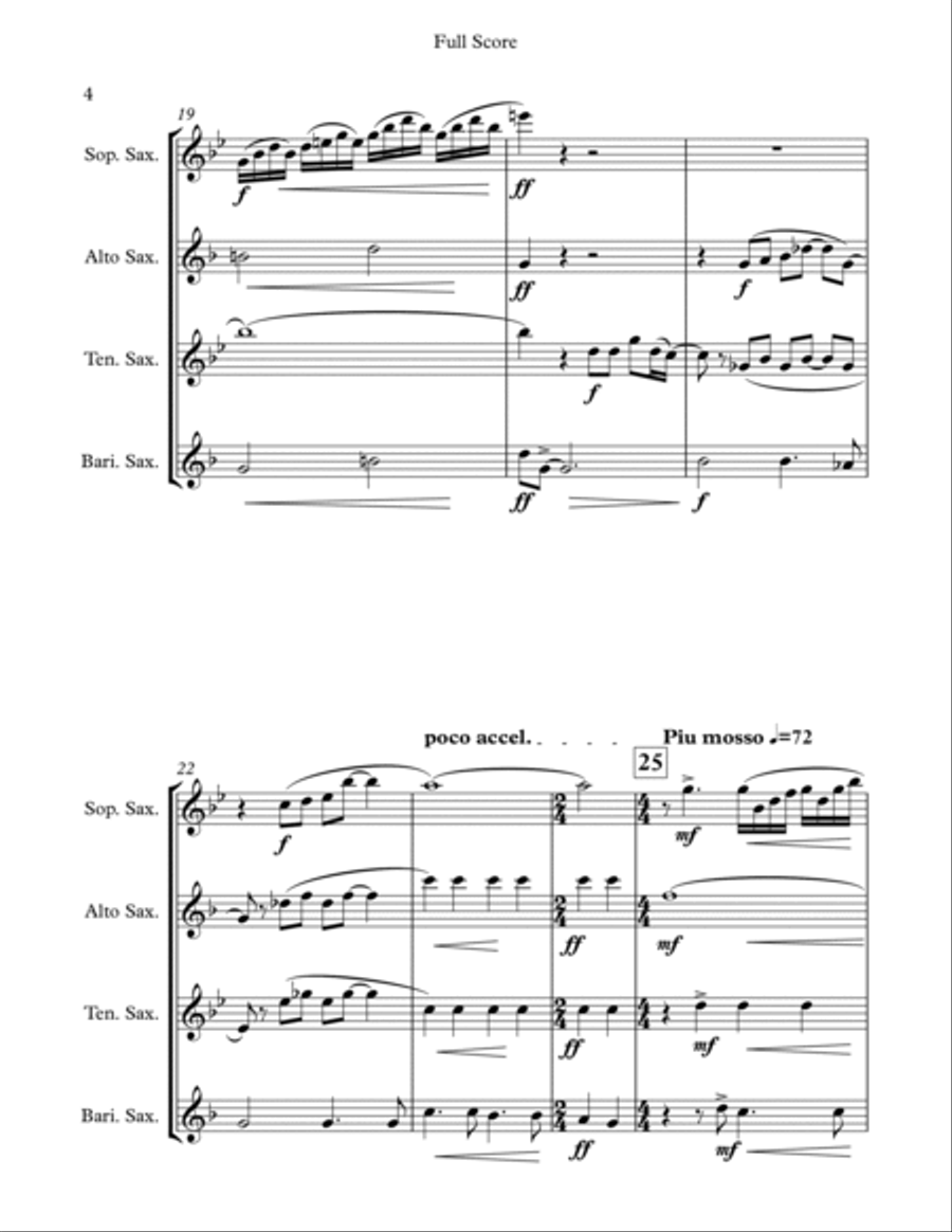 What I Did For Love Saxophone Quartet scores gallery preview page 4