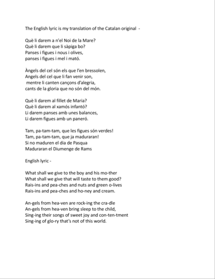 3 Catalan Carols For Voice & Guitar-A Mother's Child Small Ensemble scores gallery preview page 2