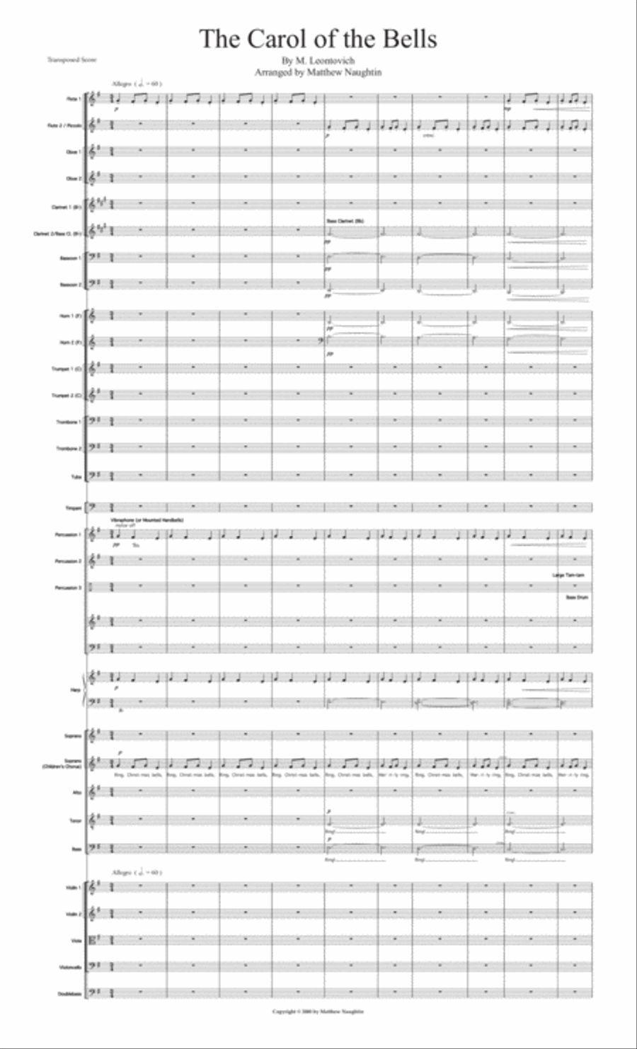 Carol of the Bells for Chorus & Orchestra: Scores and Set of Parts Choir scores gallery preview page 3