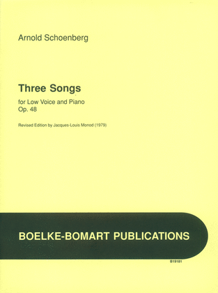 Book cover for Songs 3 for Low Voice and Piano, Op. 48 G-E