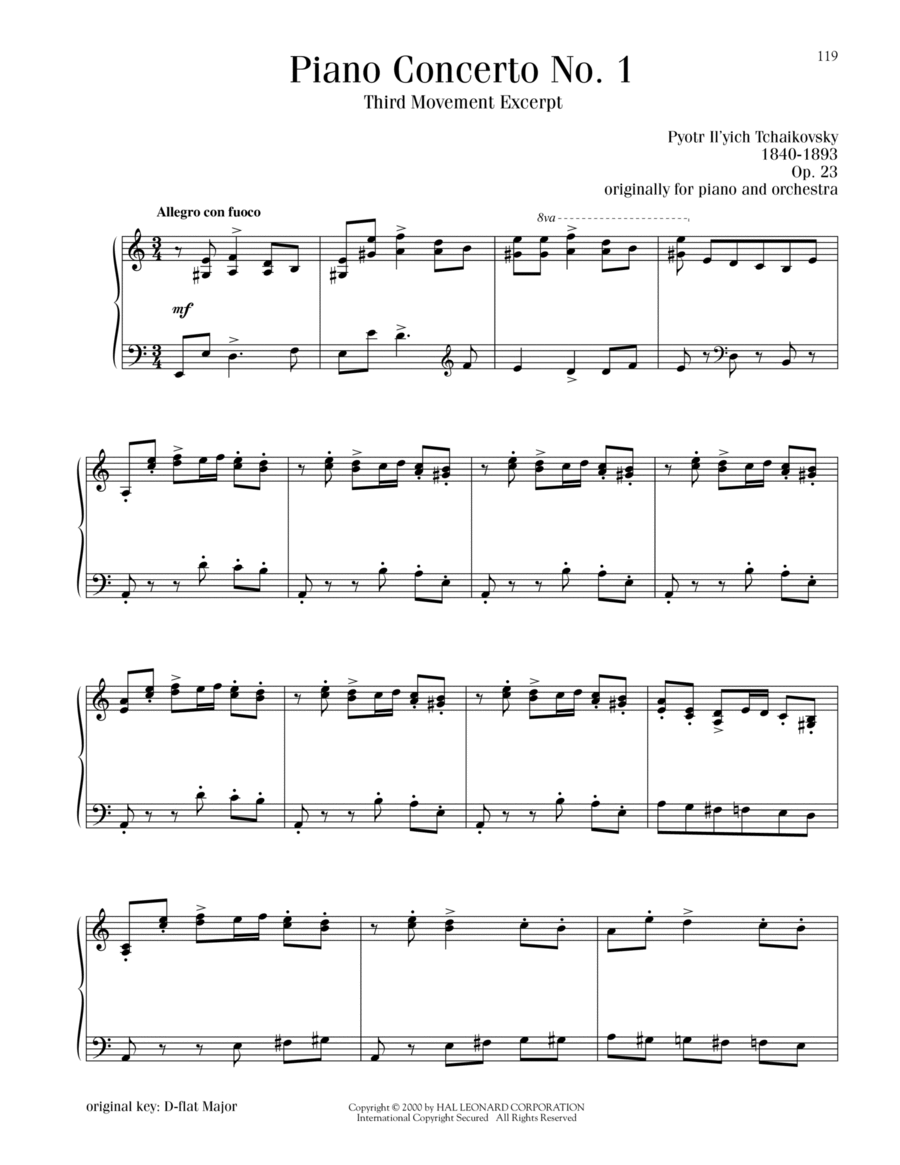 Piano Concerto No. 1 In B-Flat Minor, Op. 23, Third Movement Excerpt