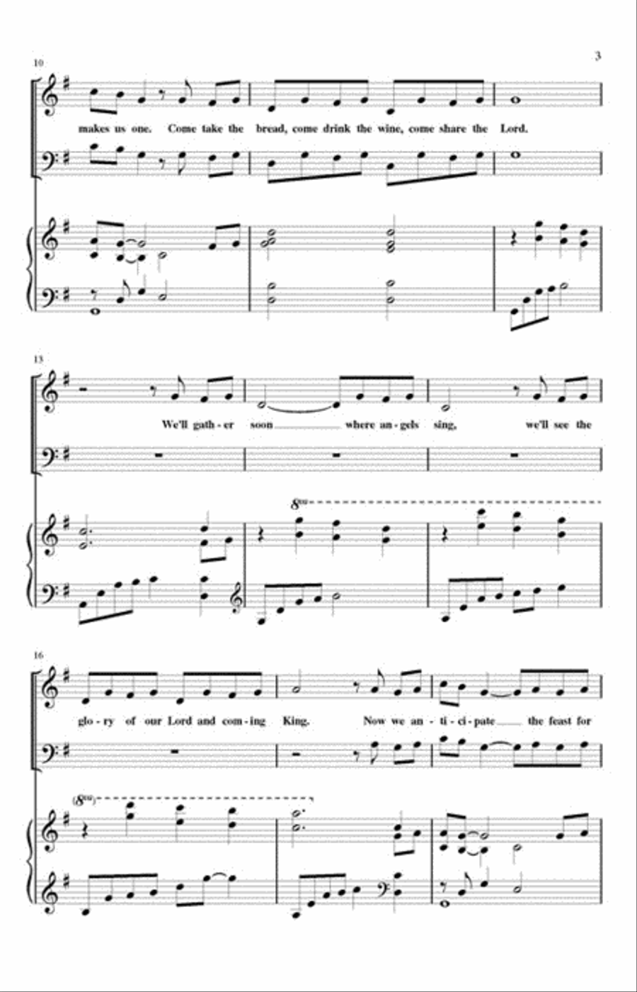 Come Share the Lord Come Share the Lord 4-Part scores gallery preview page 3