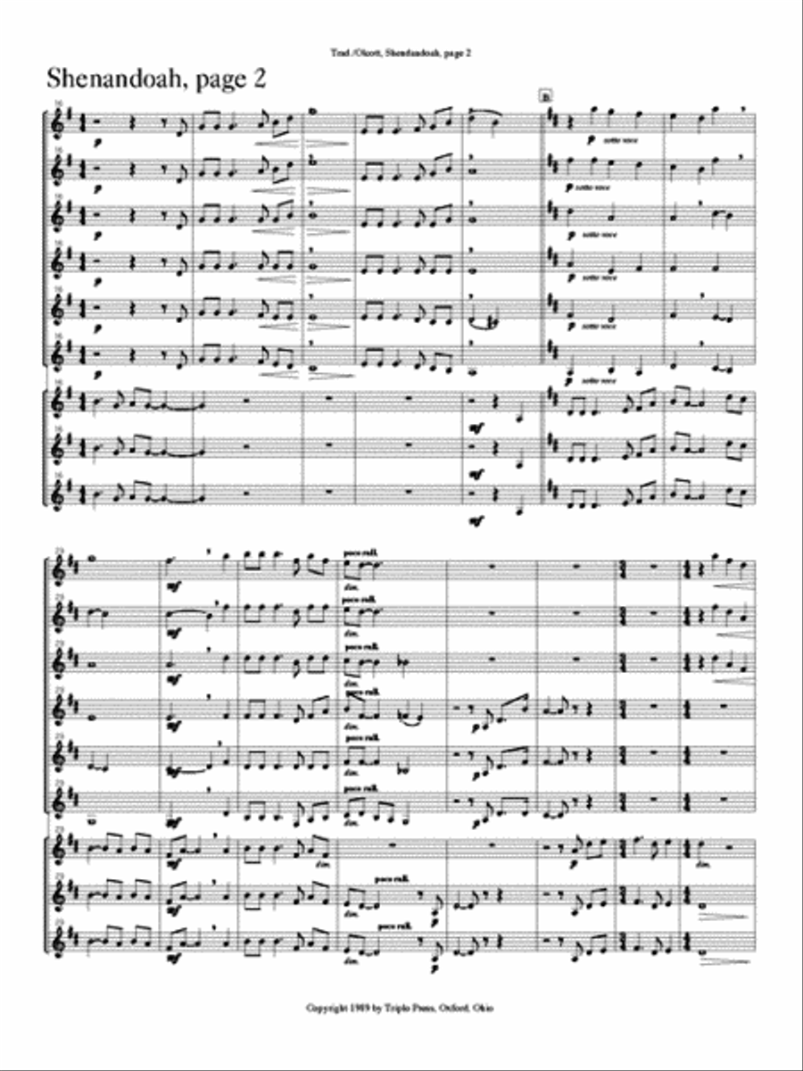 Shenandoah Small Ensemble scores gallery preview page 2