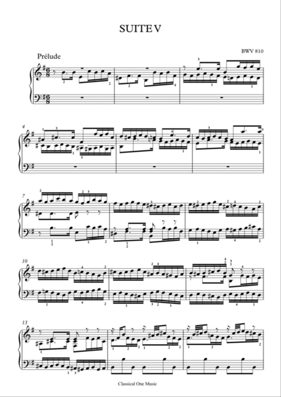 Bach-English Suite No.5 in E minor, BWV 810 (Piano) Piano Solo scores gallery preview page 2