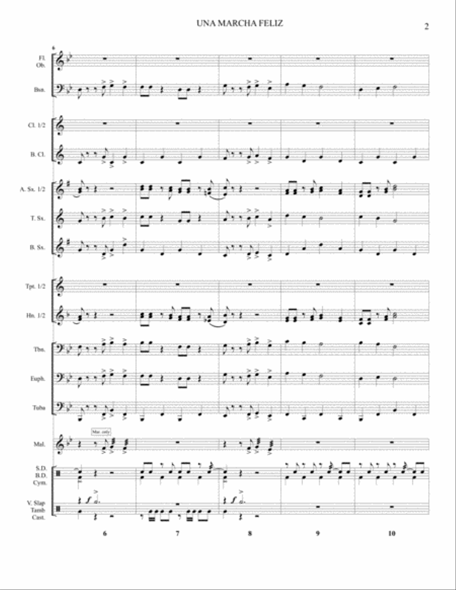 Una March Feliz Una March Feliz Concert Band scores gallery preview page 3