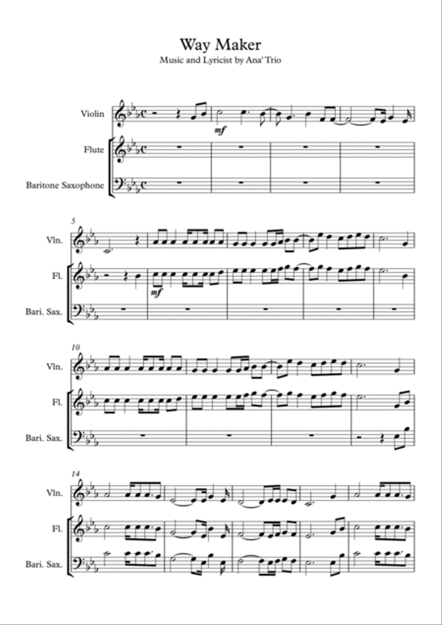 Way Maker Flute scores gallery preview page 3