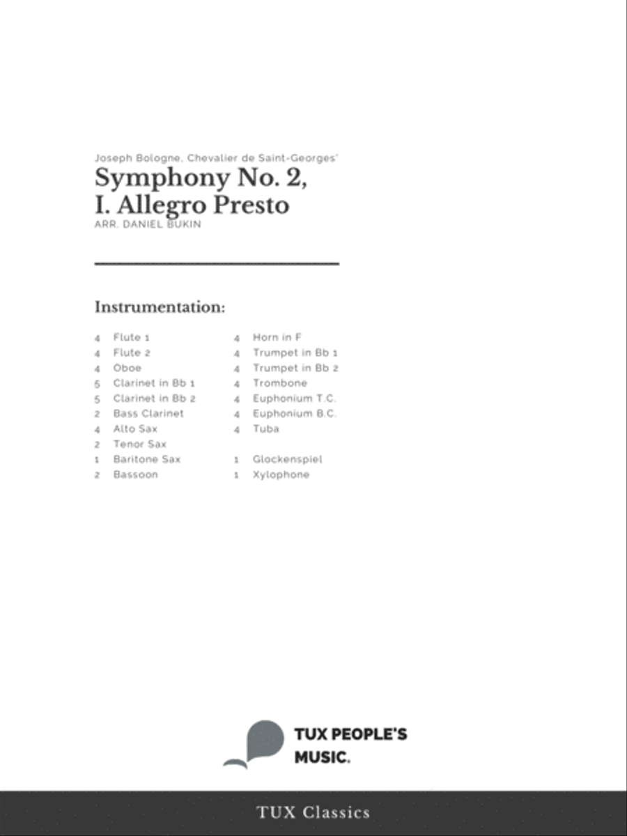 Symphony No. 2, I. Allegro Presto Concert Band scores gallery preview page 2