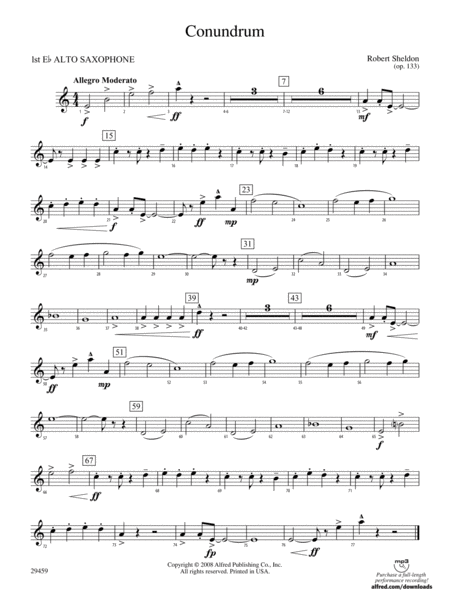 Conundrum: E-flat Alto Saxophone by Robert Sheldon Concert Band - Digital Sheet Music