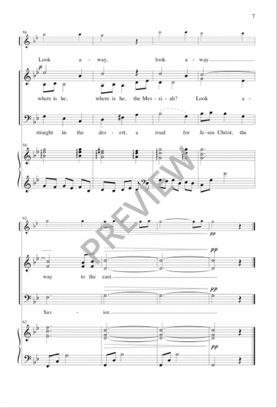 Where Is He, the Messiah? 4-Part scores gallery preview page 7