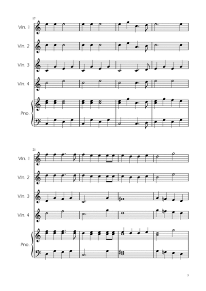 Jingle Bells - Violin Quartet w/ Piano image number null