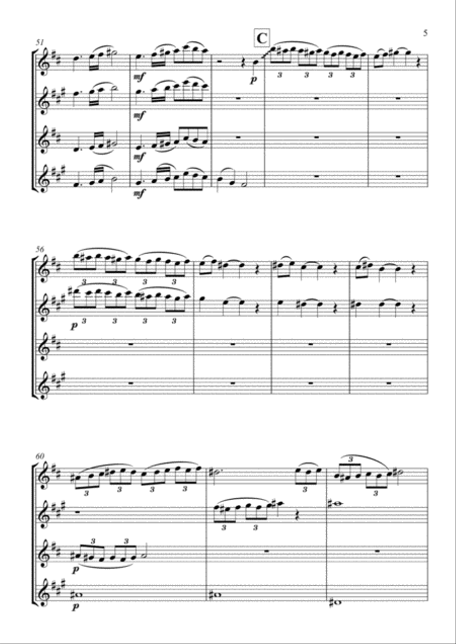 Ruach (Air in Motion) for Saxophone Quartet Saxophone Quartet scores gallery preview page 5