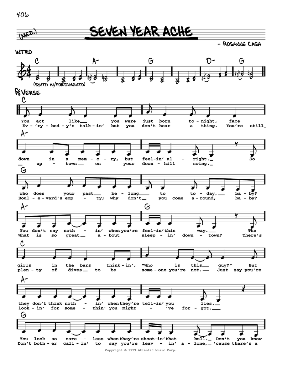 Seven Year Ache Voice scores gallery preview page 1