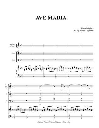 AVE MARIA by SCHUBERT. English lirycs. For Sopr. or Tenor and (ad lib.:SAB Choir)