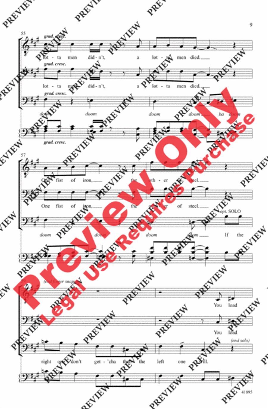 Sixteen Tons Sixteen Tons Men's Choir scores gallery preview page 9