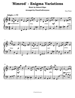 'Nimrod' from Enigma Variations - Elgar (Easy Piano)