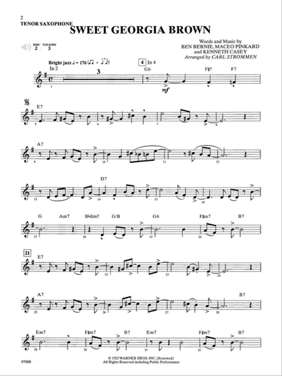 Movie Songs by Special Arrangement (Jazz-Style Arrangements with a Variation) Tenor Saxophone scores gallery preview page 3