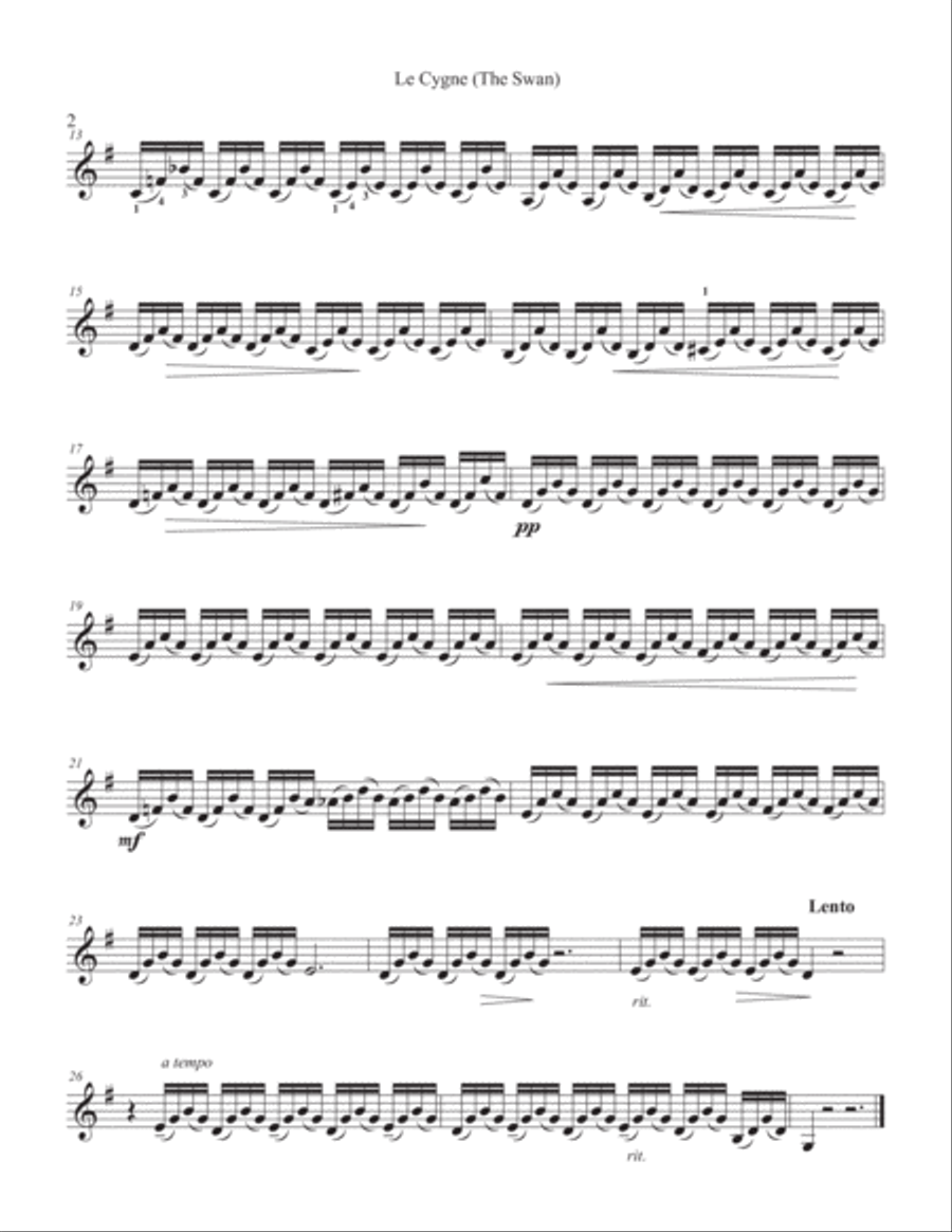 The Swan (Le Cygne) for Violin and Cello Duo String Duet scores gallery preview page 2