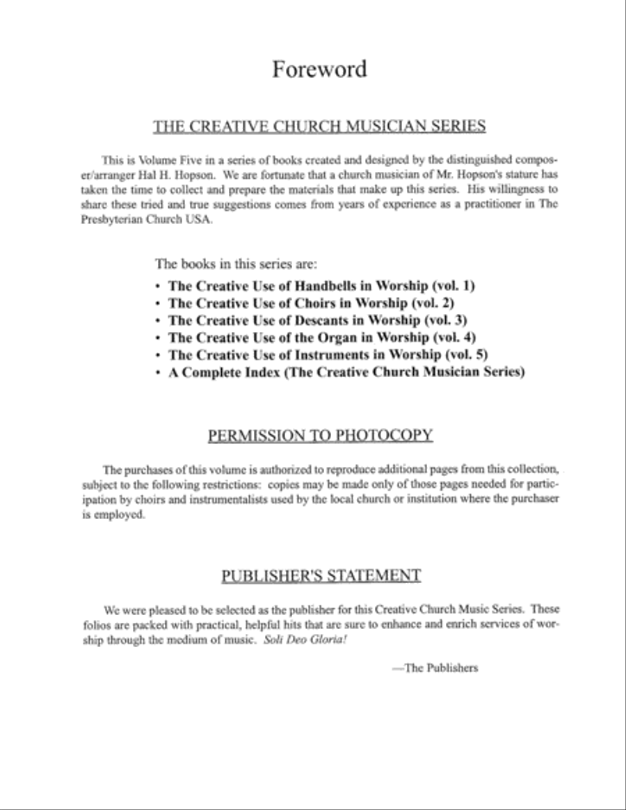 Creative Use of Instruments in Worship, The (Vol. 5)-Digital Download General Worship scores gallery preview page 2