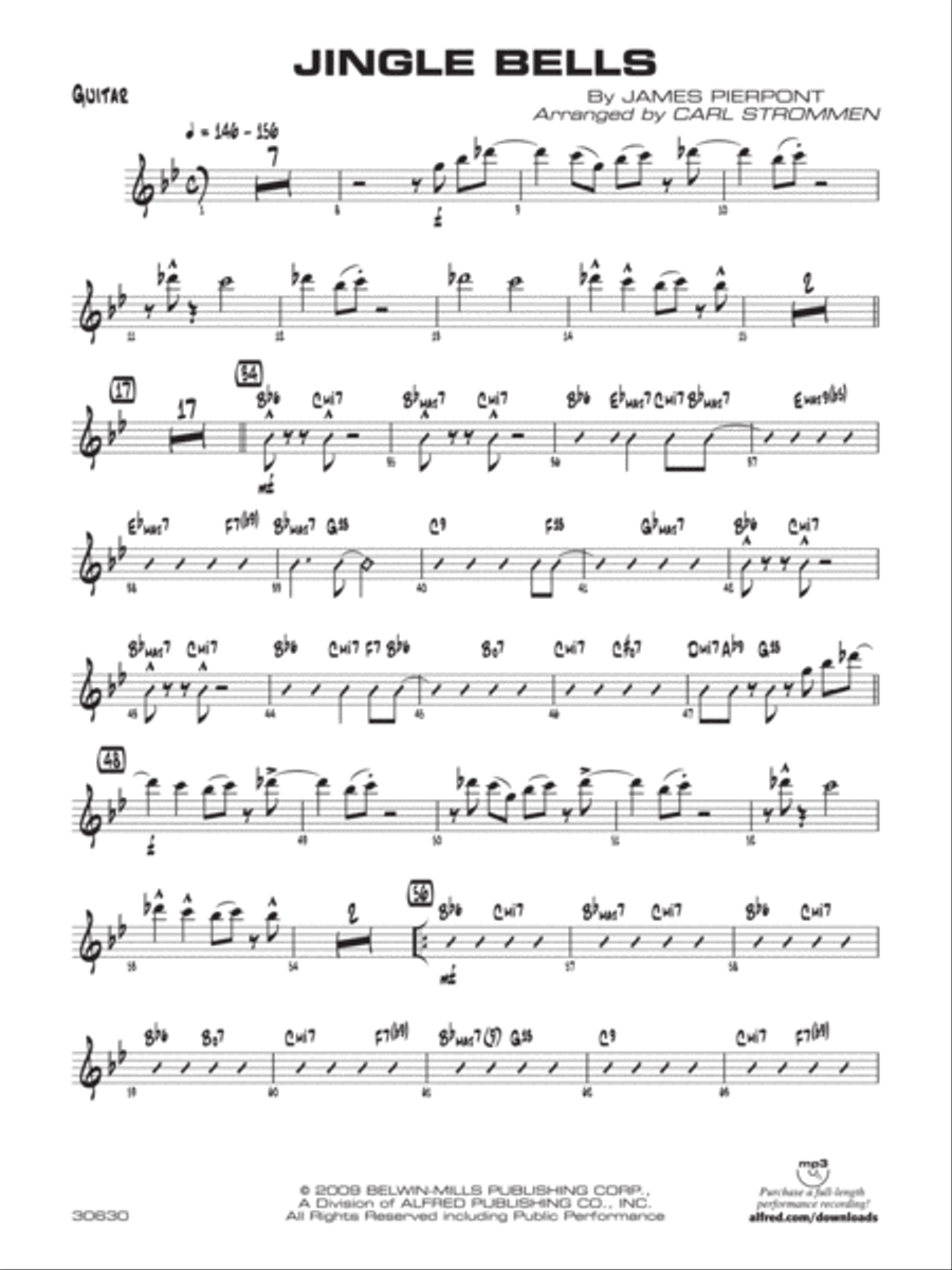 Jingle Bells: Guitar Jazz Ensemble scores gallery preview page 1