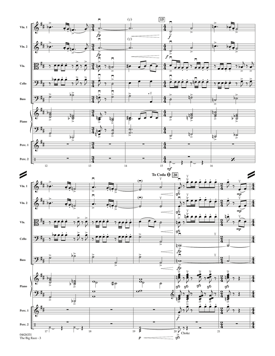 The Big Race (from Cars) - Full Score Orchestra scores gallery preview page 3